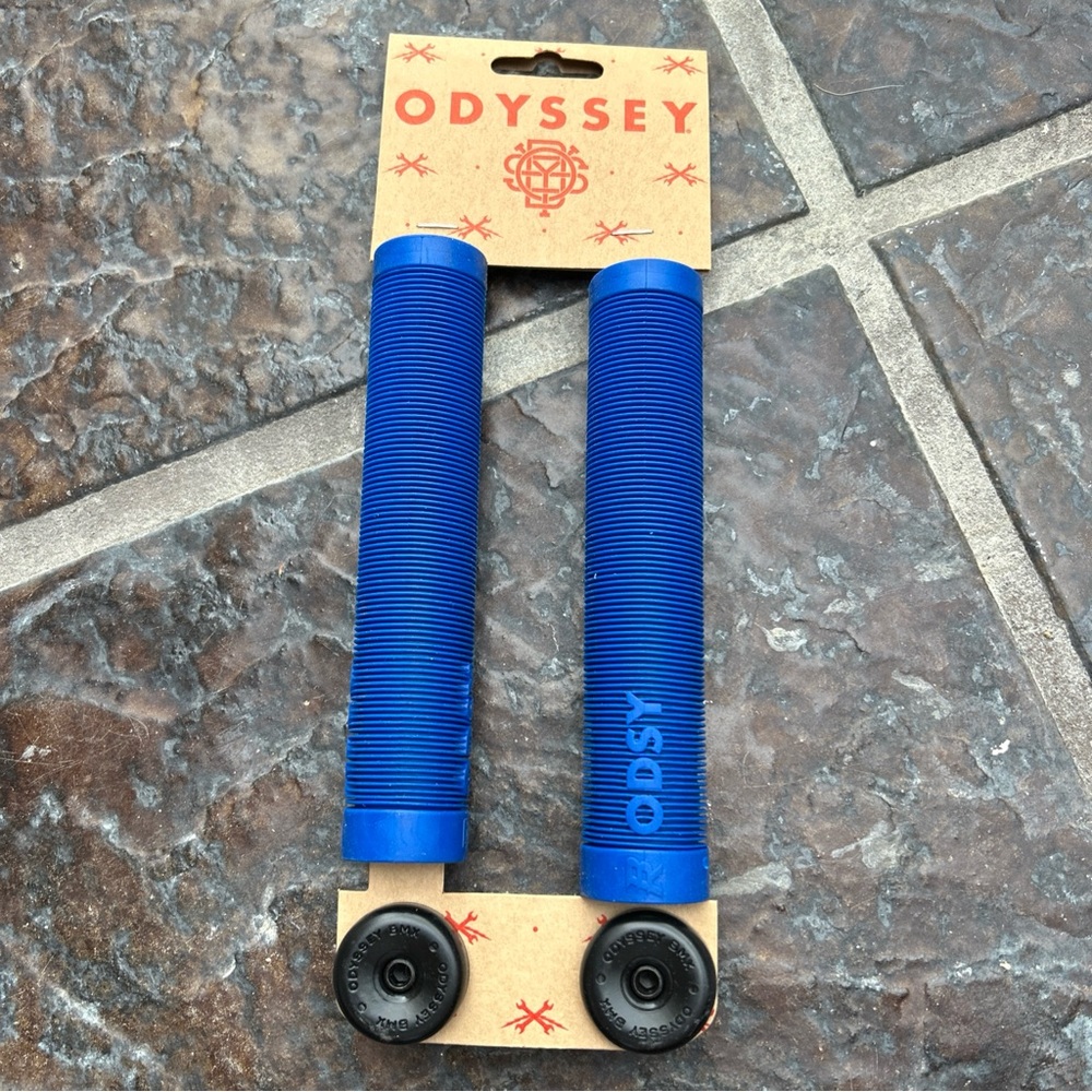 ODYSSEY BMX TRAVIS BICYCLE GRIPS BLUE BROCk  RAIFORD BMX GRIPS SCOOTER GRIPS